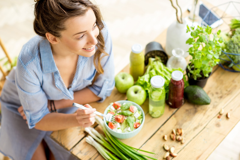 Patient eating after teeth whitening